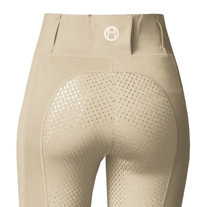 Equetech Ladies Performance Aqua-Shield Riding Tights Beige-2